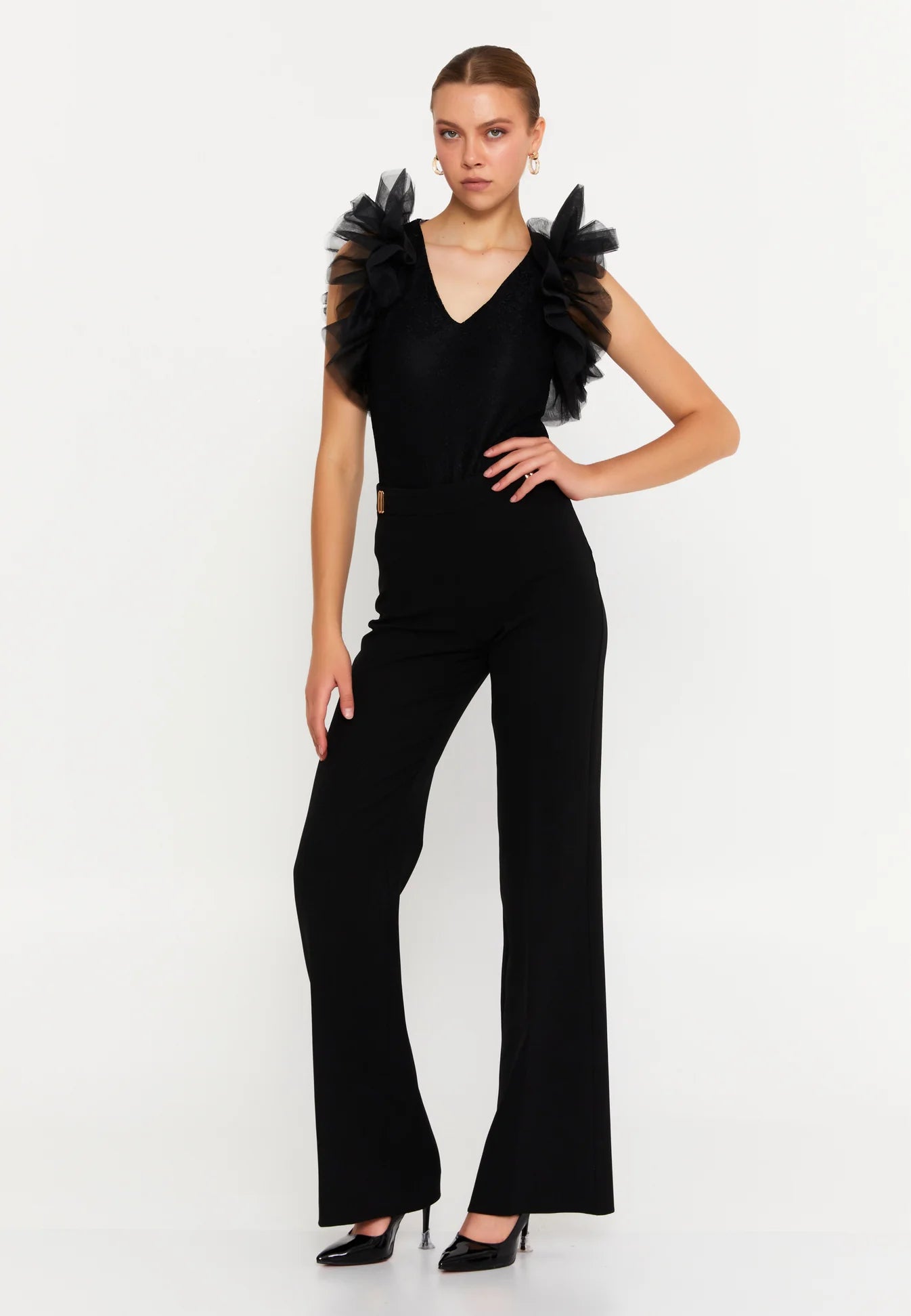 Ruffle Shoulders Top