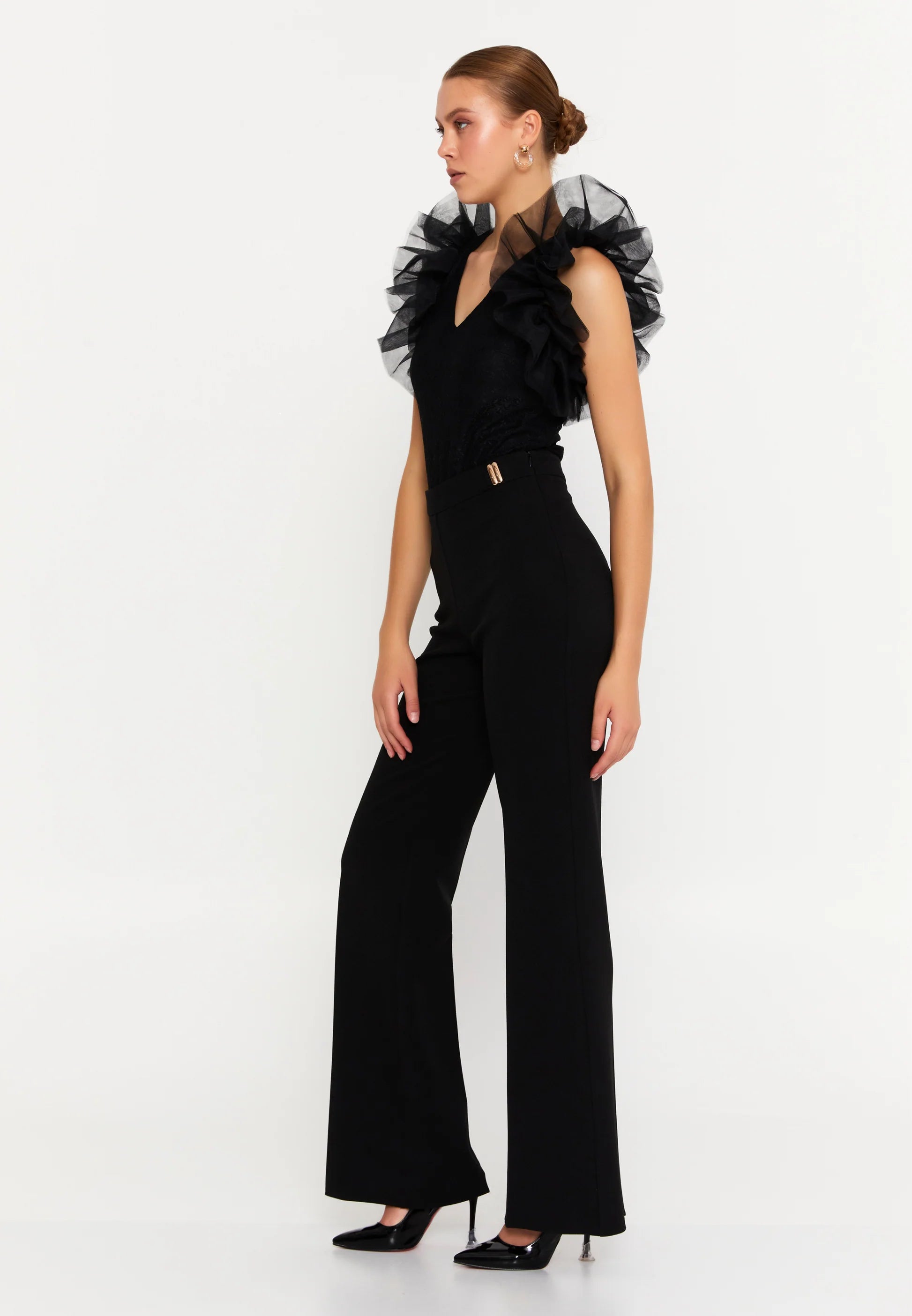 Ruffle Shoulders Top