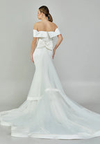 Off-Shoulder Bow Back Wedding Gown