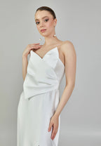Asymmetrical Satin Wedding Dress