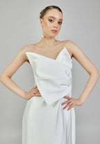 Asymmetrical Satin Wedding Dress
