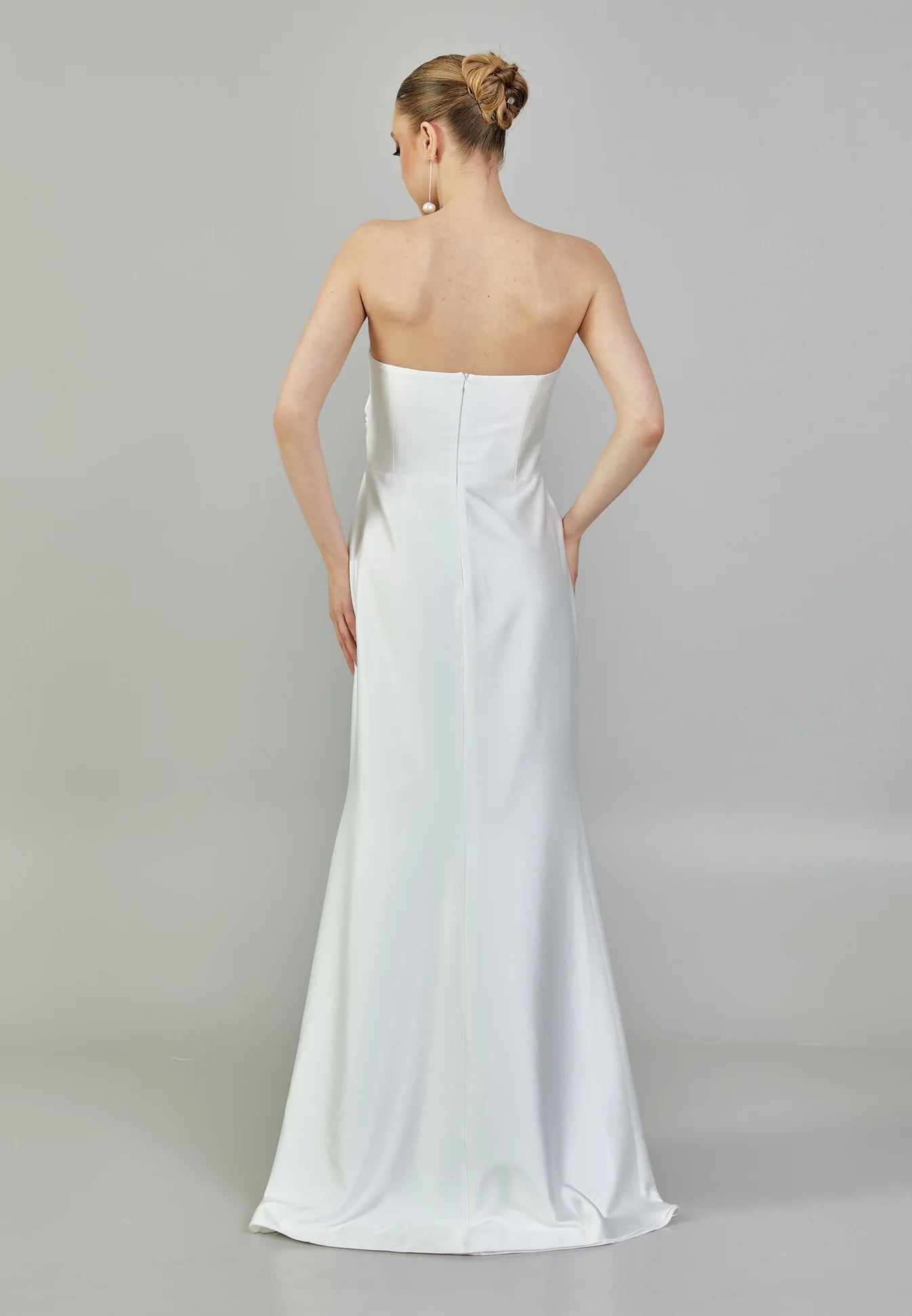 Asymmetrical Satin Wedding Dress