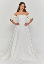 Anna Strapless - Removable Arms Wedding Gown