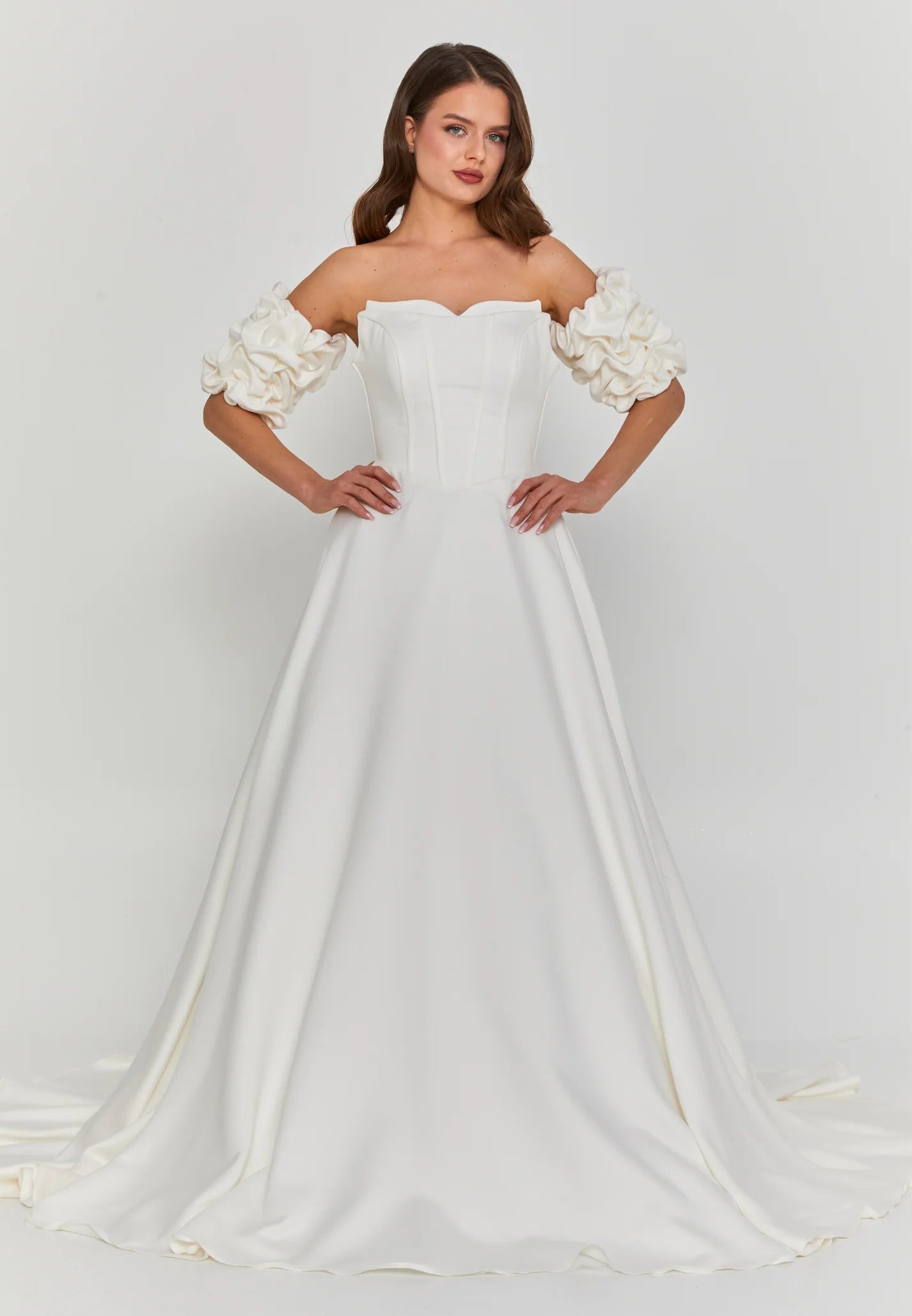 Anna Strapless - Removable Arms Wedding Gown