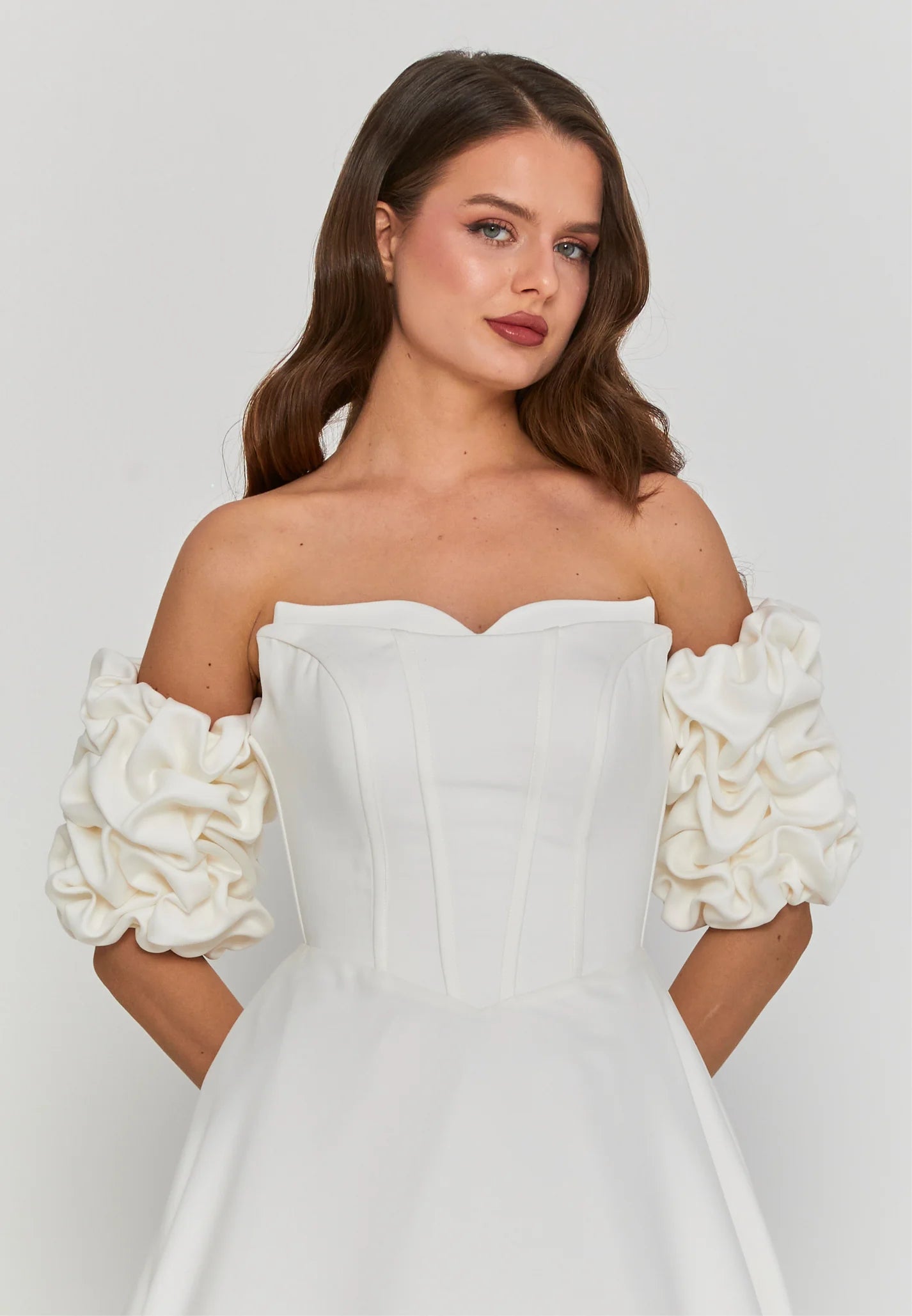 Anna Strapless - Removable Arms Wedding Gown
