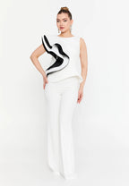 Lilly Top & Pants Set - White&Black