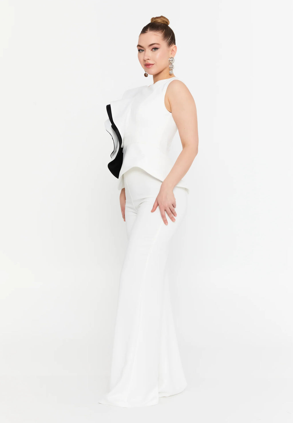 Lilly Top & Pants Set - White&Black