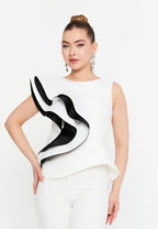 Lilly Top & Pants Set - White&Black