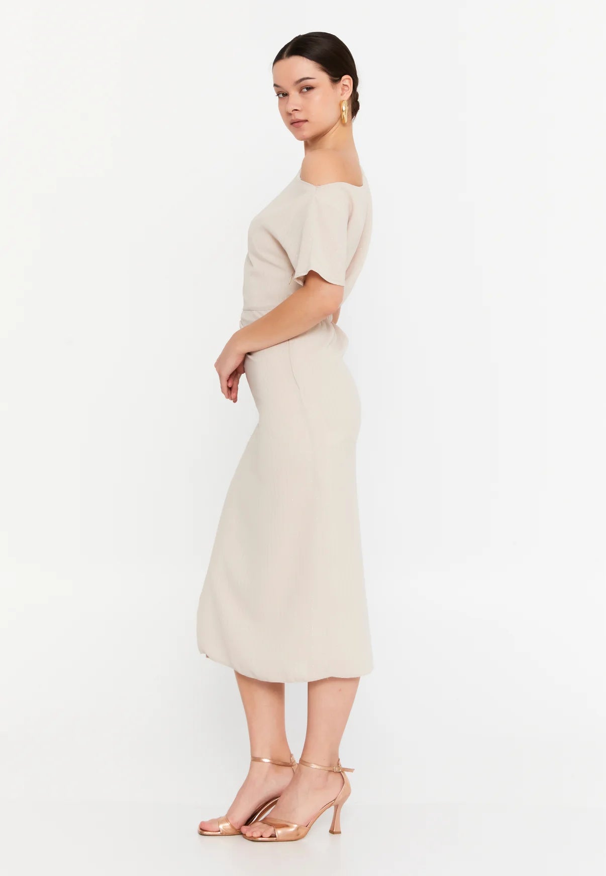 Off Shoulder Midi Dress