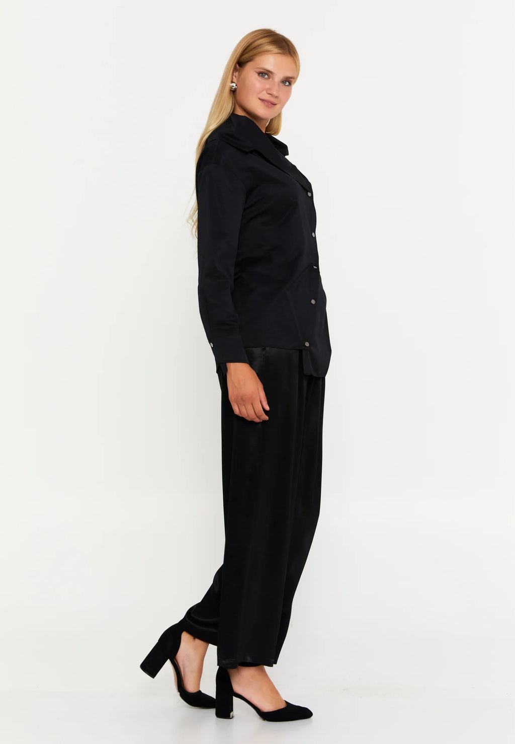Asymmetric Long Sleeve Blouse