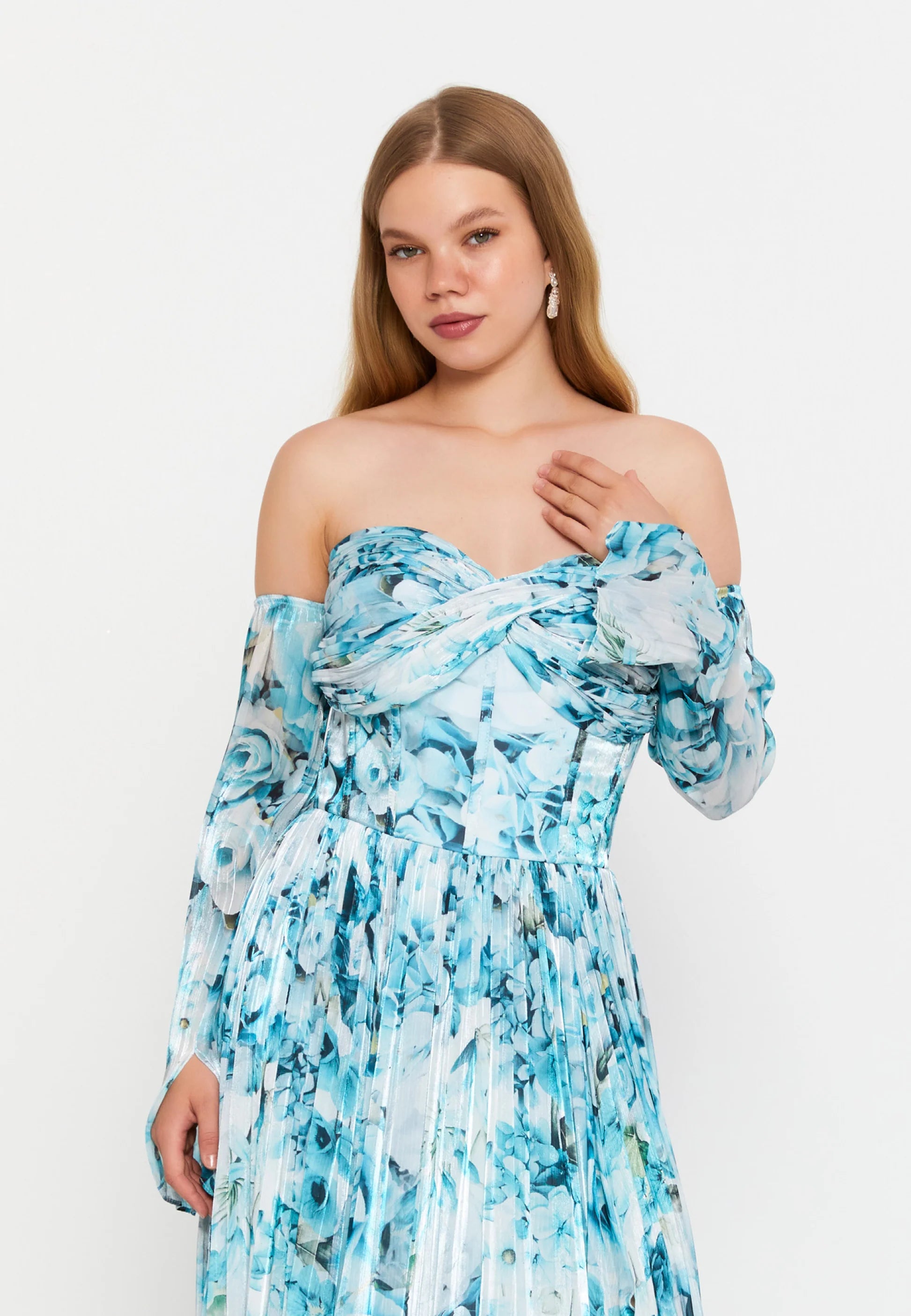 Strapless With Separate Removable Sleeves Dress