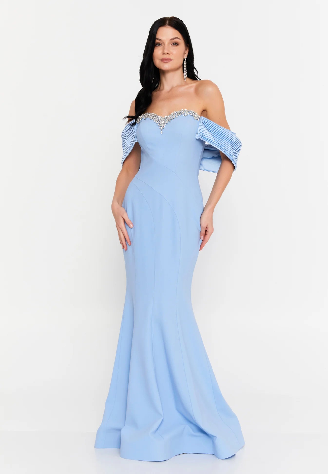 Melissa Off Shoulder Dress - Baby Blue