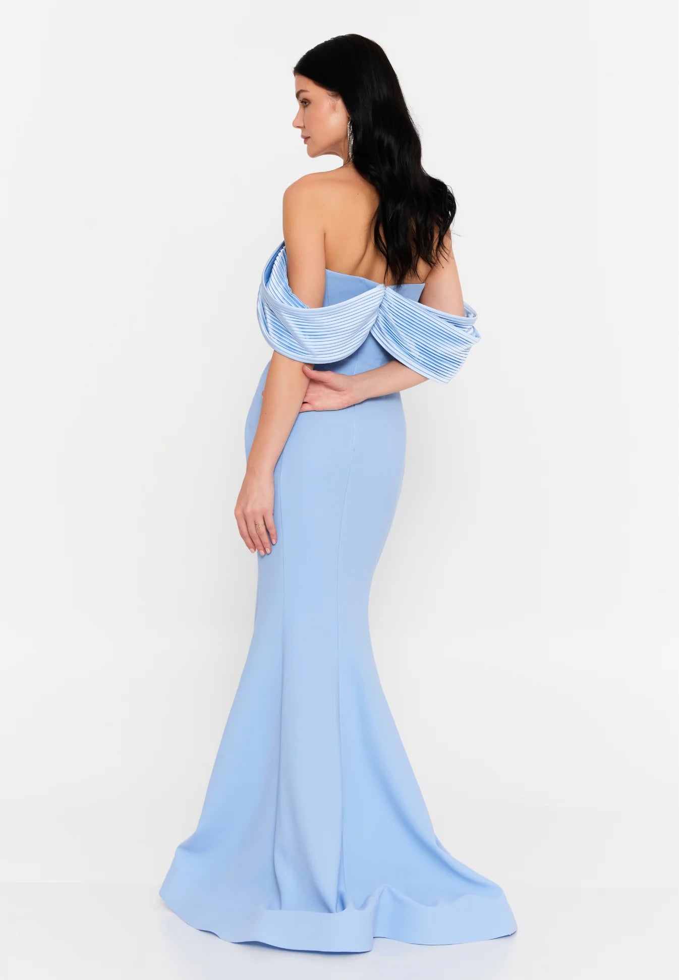 Melissa Off Shoulder Dress - Baby Blue