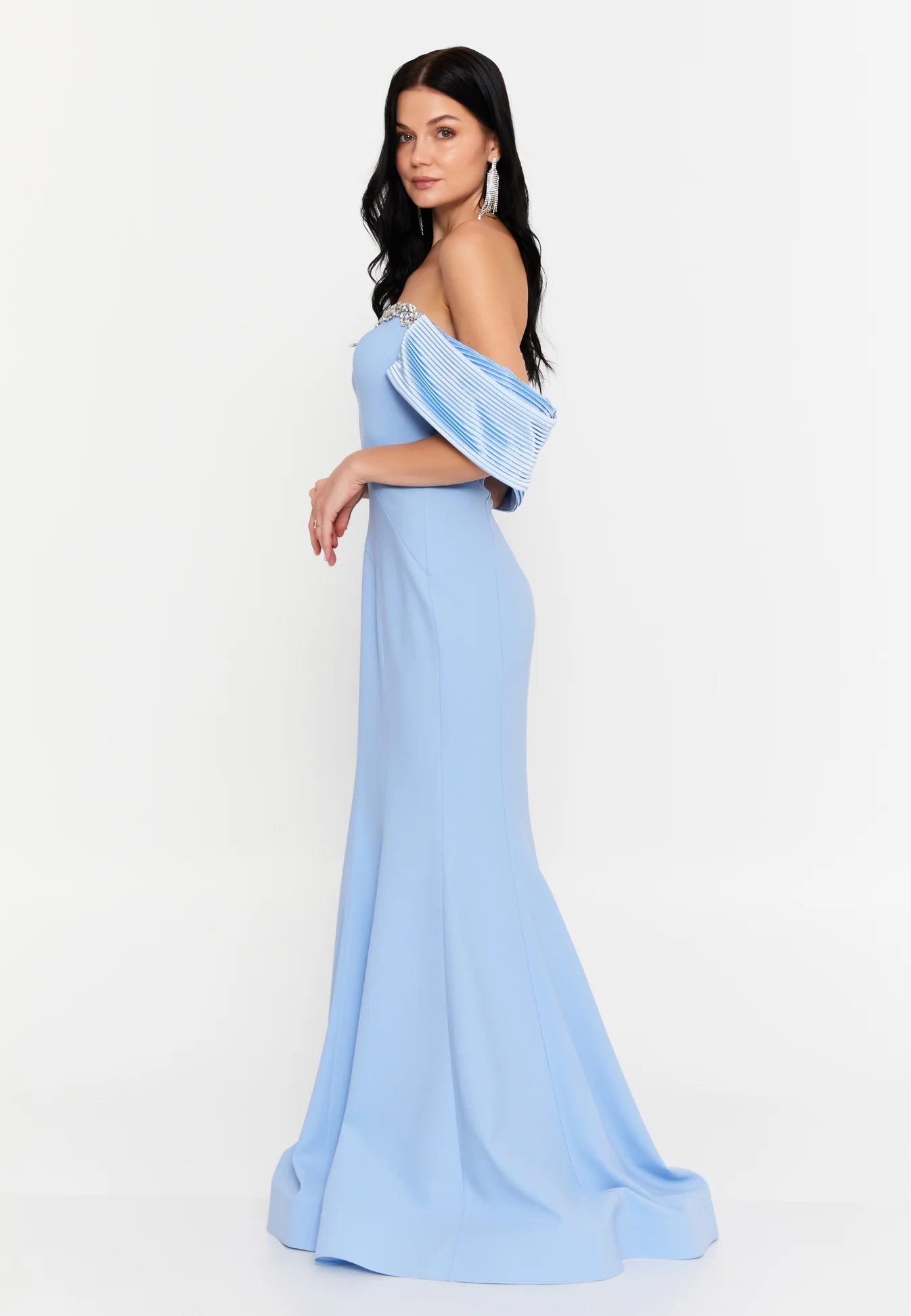 Melissa Off Shoulder Dress - Baby Blue
