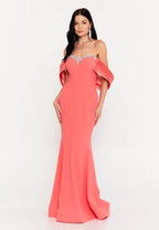 Melissa Off Shoulder Dress - Coral