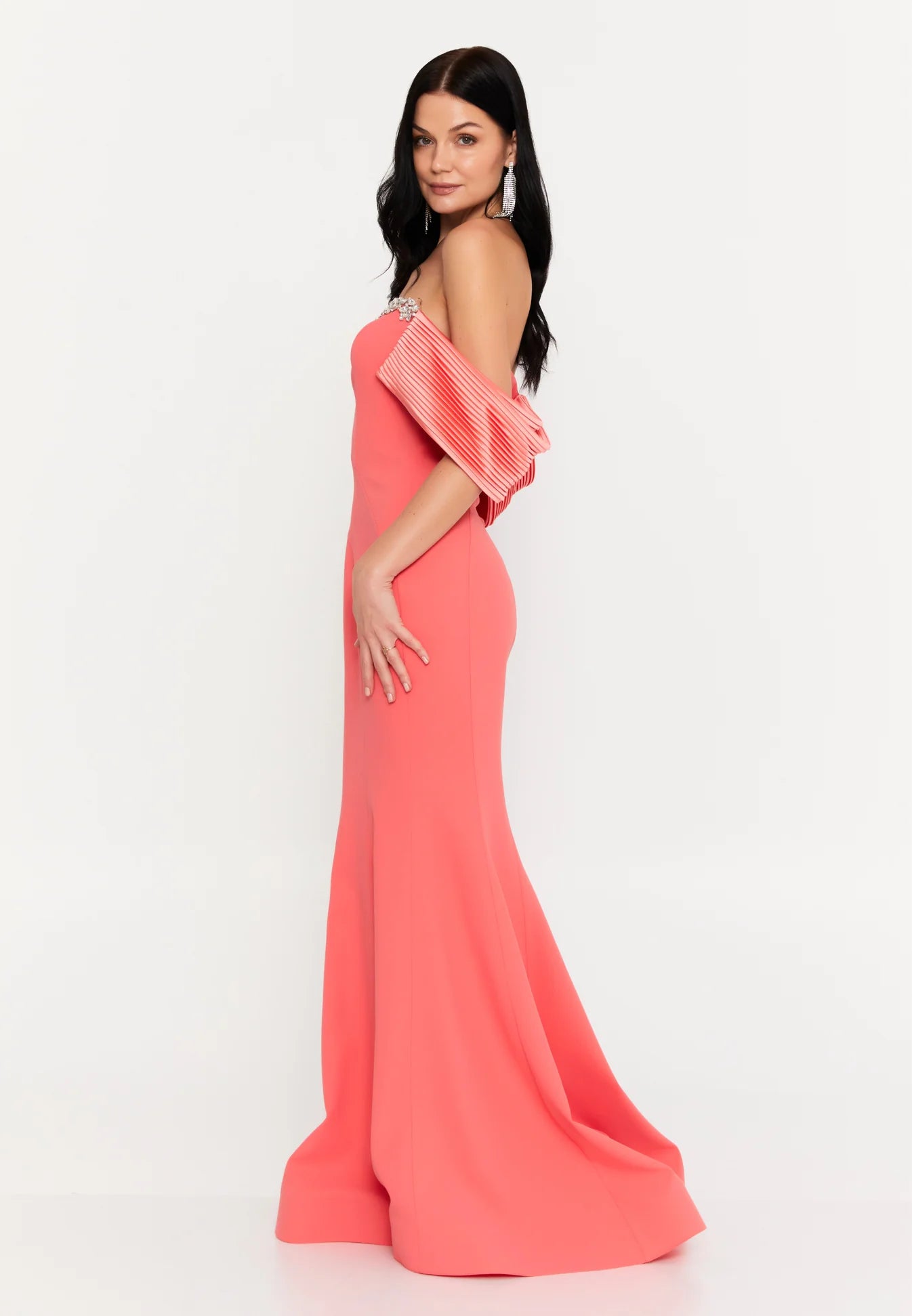 Melissa Off Shoulder Dress - Coral