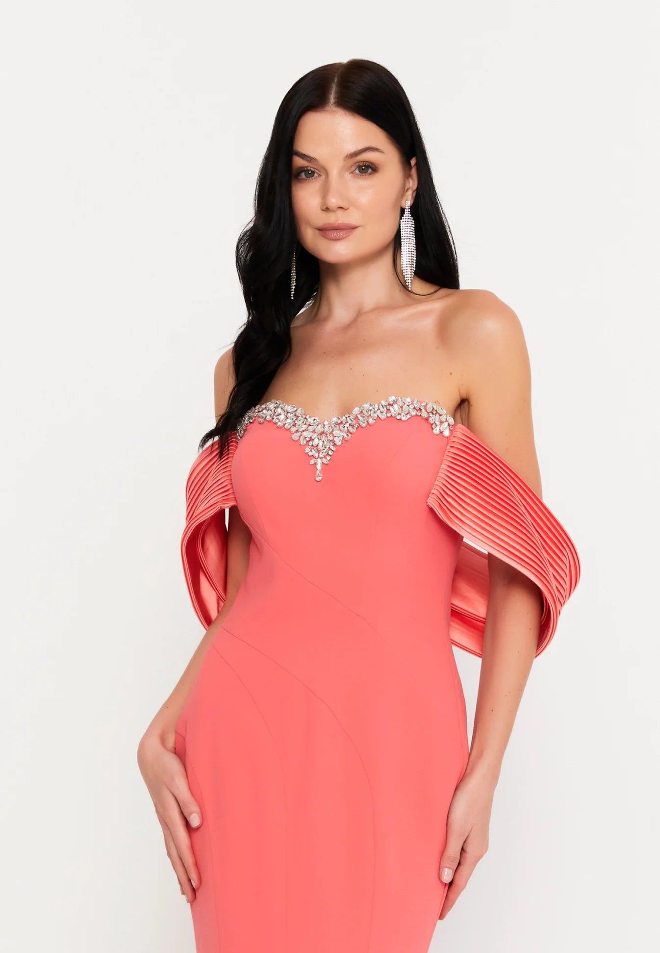 Melissa Off Shoulder Dress - Coral