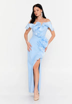 Dianna Ruffle Dress - Baby Blue