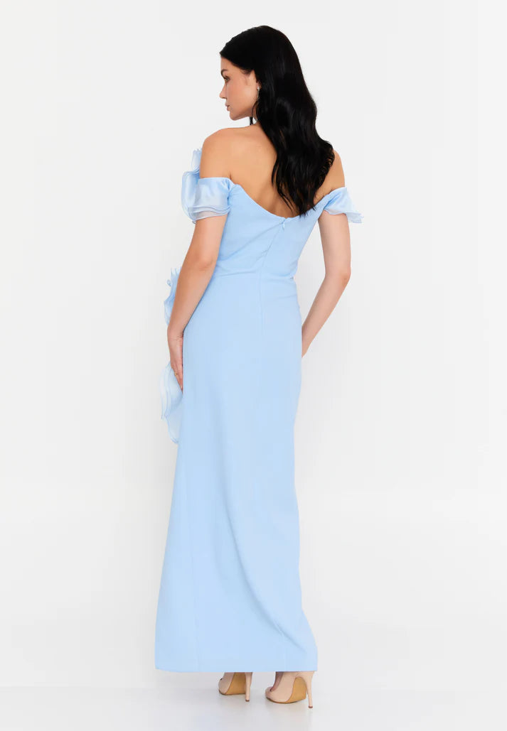 Dianna Ruffle Dress - Baby Blue