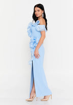 Dianna Ruffle Dress - Baby Blue